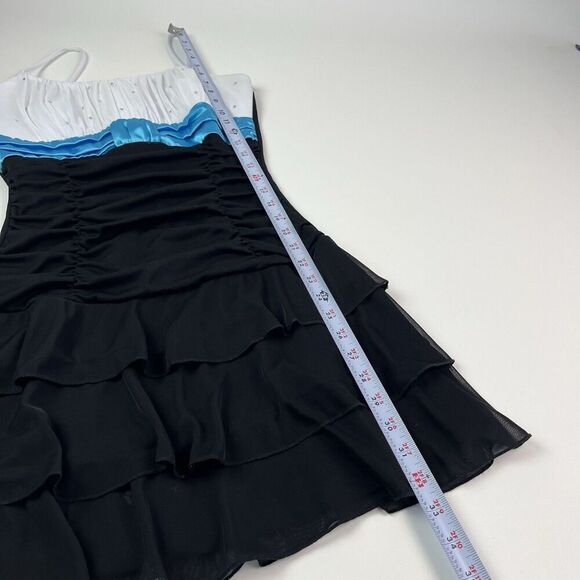 Vintage Deb Y2K Mini Dress Babydoll S Rhinestones Tiered Fairy Grunge Whimsigoth - Picture 12 of 12